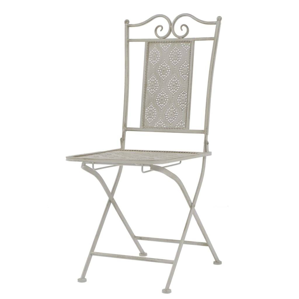 Helloshop26 - Ensemble de bistro jardin meuble extérieur terrasse 3 pièces acier gris - Imagen 4