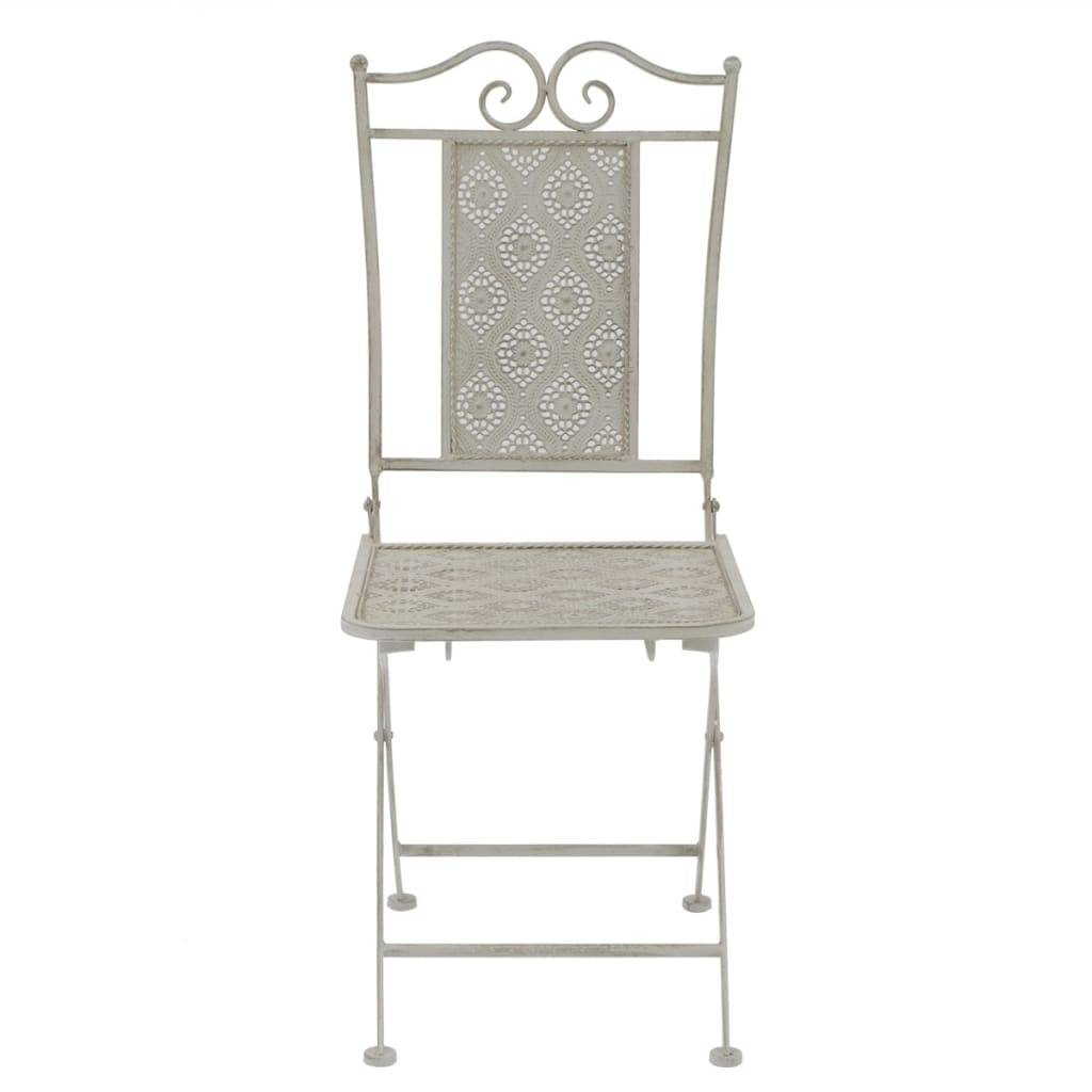 Helloshop26 - Ensemble de bistro jardin meuble extérieur terrasse 3 pièces acier gris - Imagen 5
