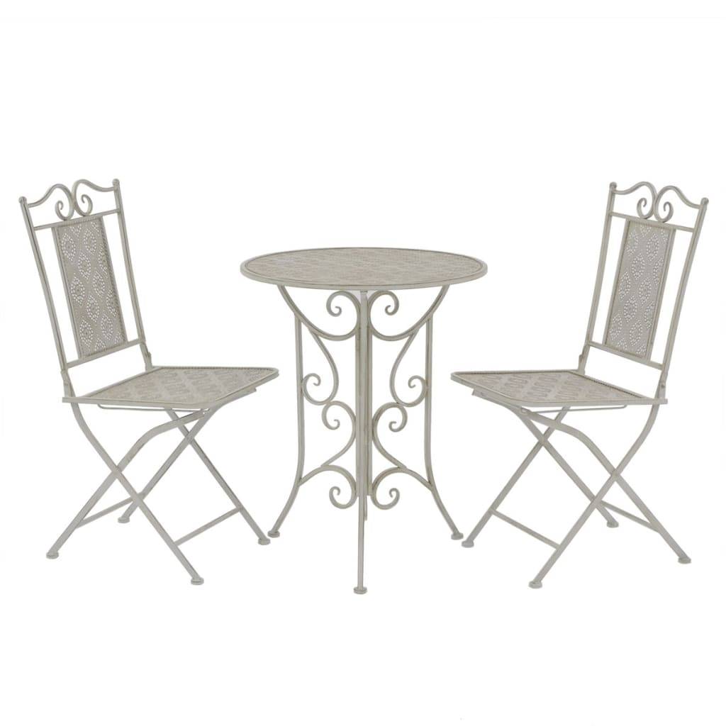 Helloshop26 - Ensemble de bistro jardin meuble extérieur terrasse 3 pièces acier gris - Imagen 1