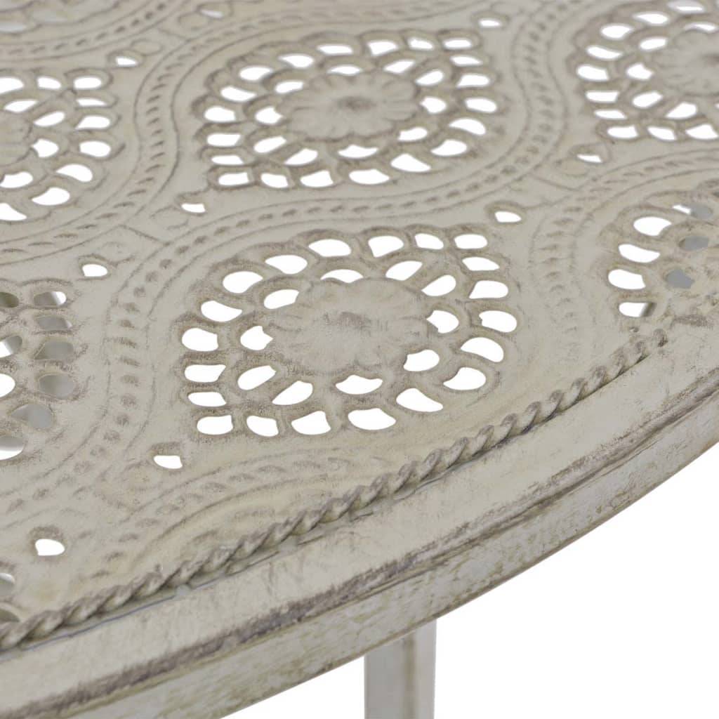 Helloshop26 - Ensemble de bistro jardin meuble extérieur terrasse 3 pièces acier gris - Imagen 3