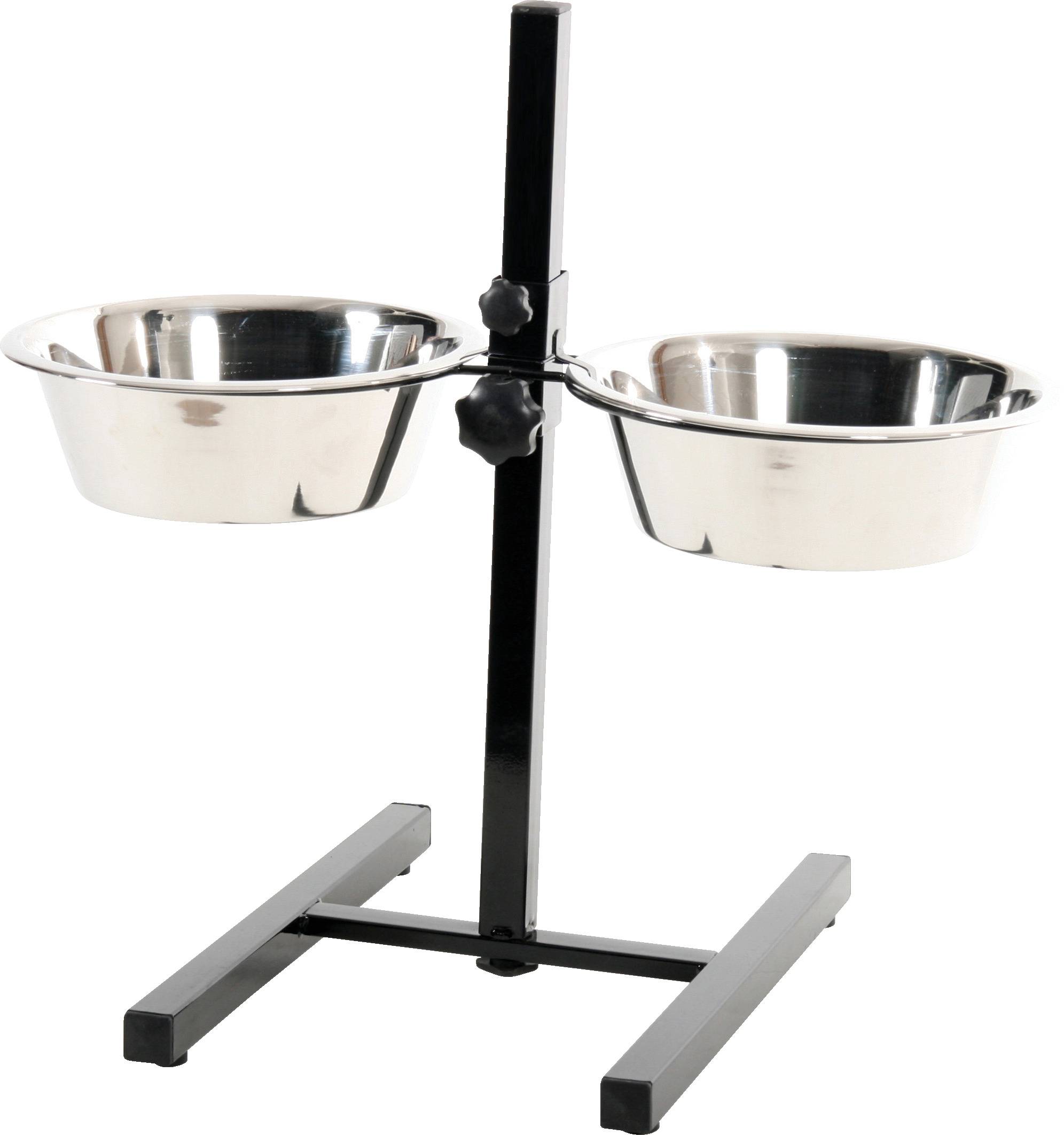 Zolux - Support Réglable & 2 Écuelles Inox - L.27 x l.50 x H.51,5 cm - Image 1