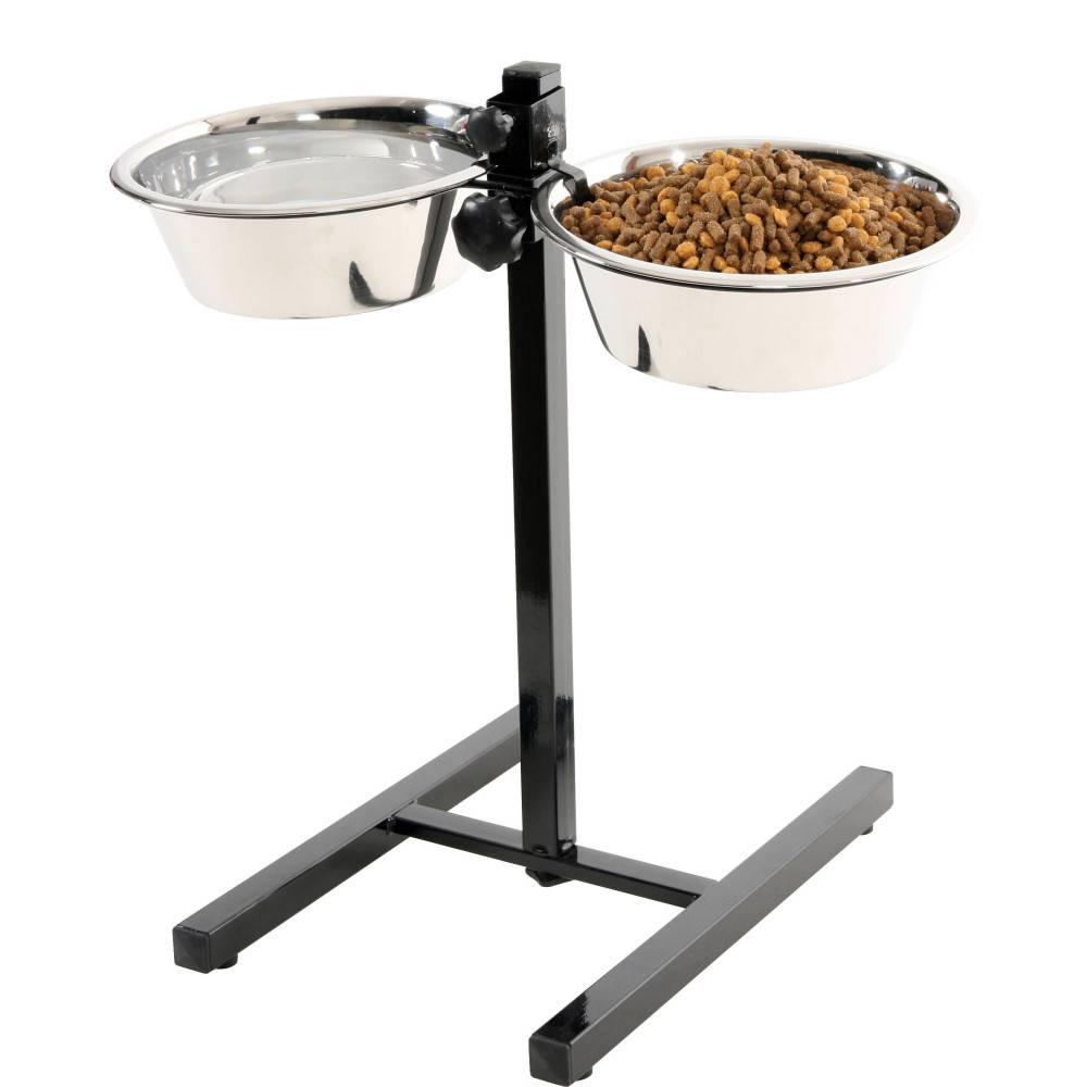 Zolux - Support Réglable & 2 Écuelles Inox - L.27 x l.50 x H.51,5 cm - Image 3
