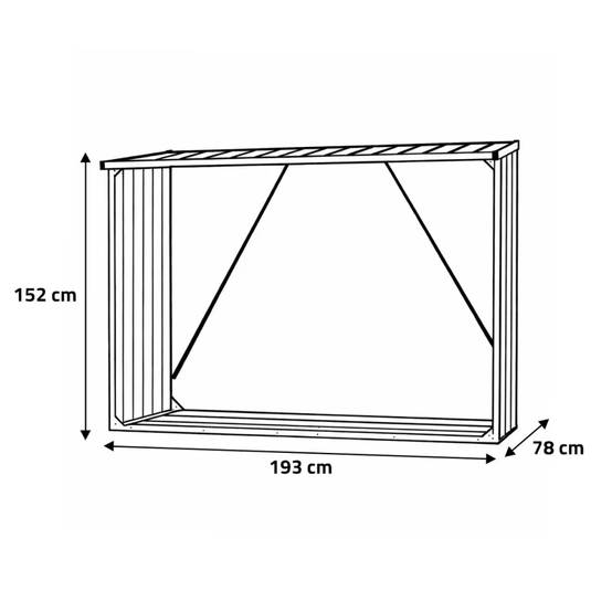 Abri Bûches Métal 2,6 Stères pour Bûches de 50 cm - Image 5