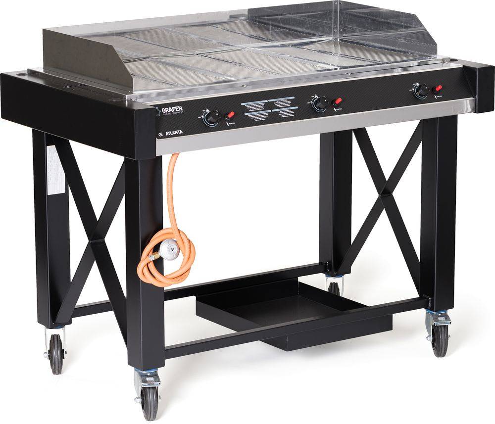 HENDI - Barbecue à gaz Atlanta Noir 13kW 1285x770x(H)917 mm - Hendi