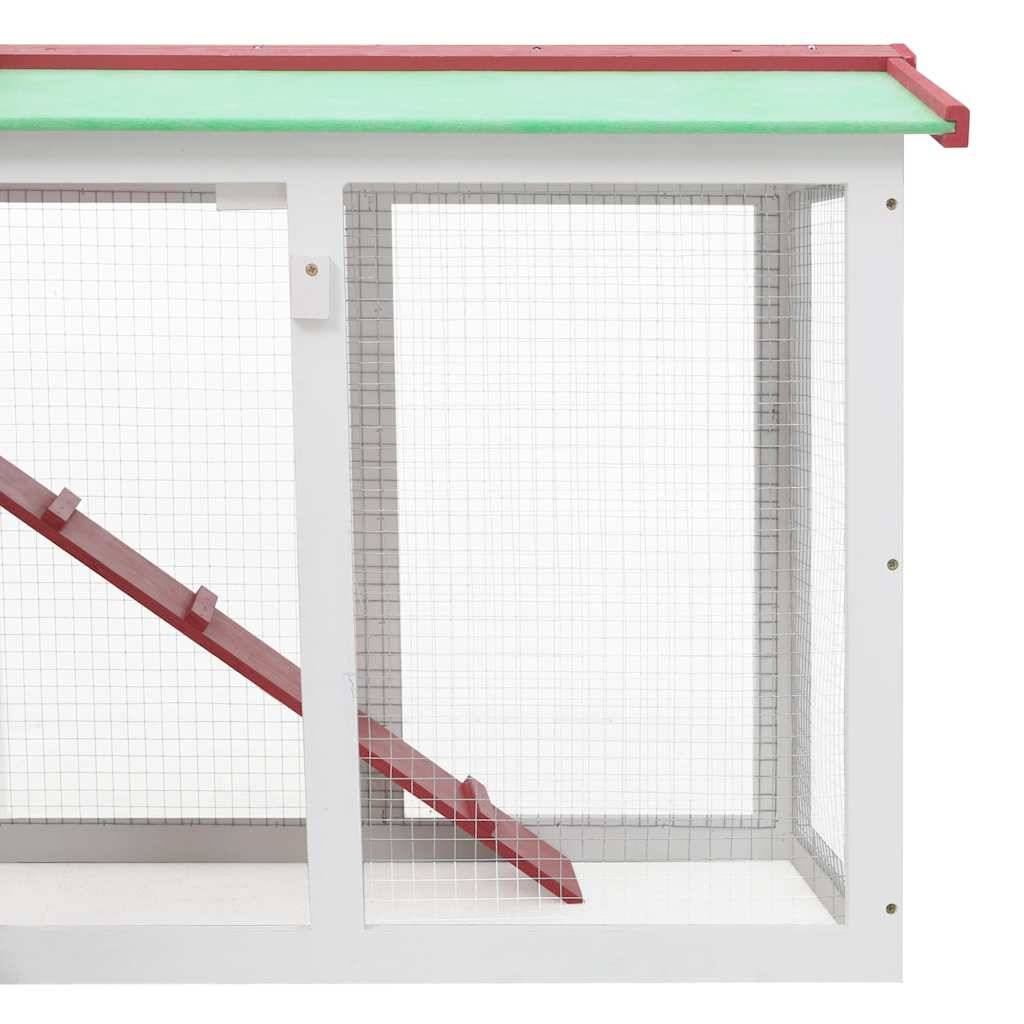 Vidaxl - Clapier large d'extérieur Rouge et blanc 145x45x84 cm Bois vidaXL 170842 - Imagen 4
