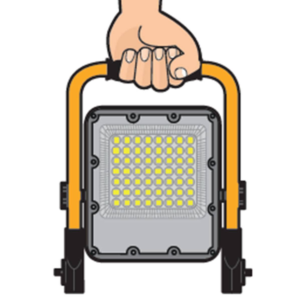 Projecteur LED rechargeable 30W 1200Lm 6000K Extérieur/Intérieur 3 modes Autonomie 4-12h ASLO - Imagen 2