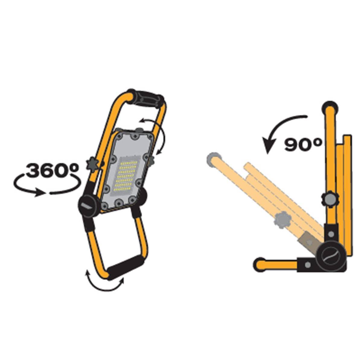 Projecteur LED rechargeable 30W 1200Lm 6000K Extérieur/Intérieur 3 modes Autonomie 4-12h ASLO - Imagen 4