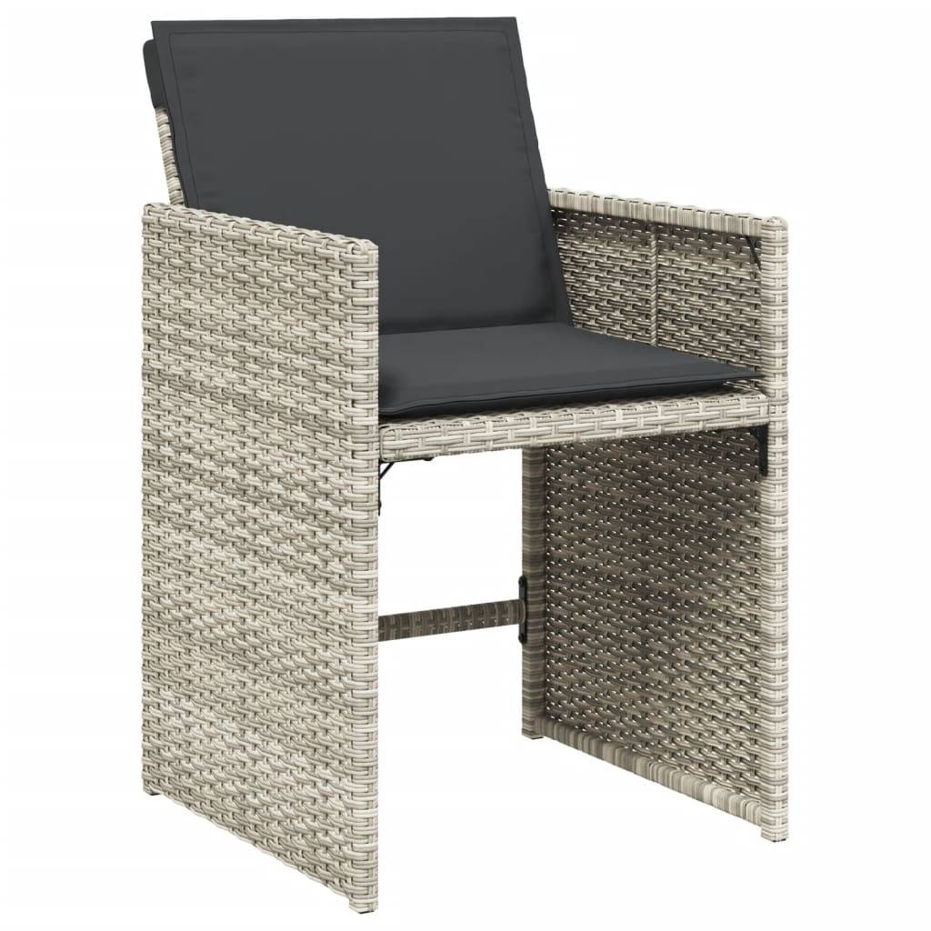 ComfortXL - Salon de jardin encastrable 6 personnes Résine tressée Rangement facile balcon Gris clair – ComfortXL Outdoor Living - Image 5