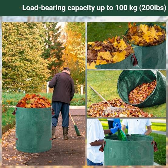 Sac à déchets de jardin robuste vert avec poignées - Sac poubelle Sac à déchets de jardin robuste vert avec poignées - Sac poubelle