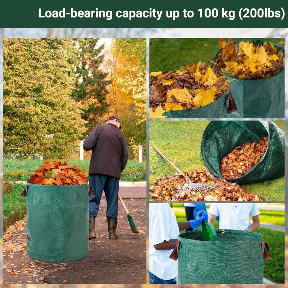 Sac à déchets de jardin robuste vert avec poignées - Sac poubelle