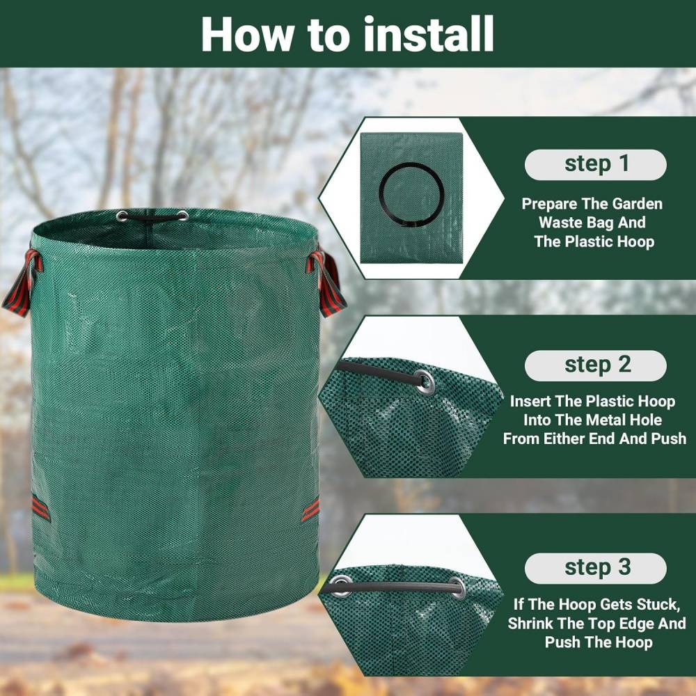 Sac à déchets de jardin avec feuilles de jardin, sac de rangement