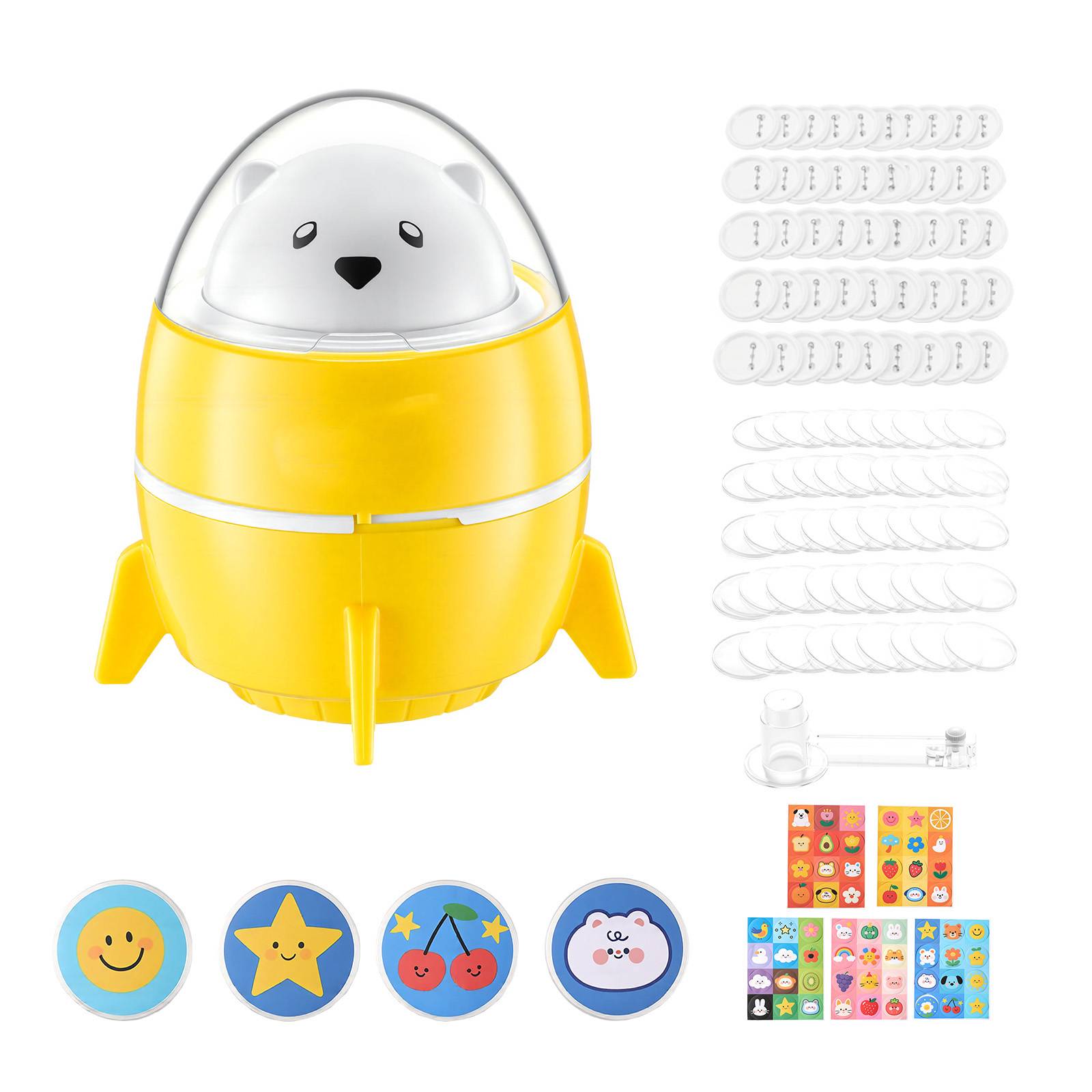 Vevor - VEVOR Machine à badges 58 mm, kit 50 pièces avec papiers préimprimés et découpe-cercle, presse compacte en ABS pour DIY, école et événements.