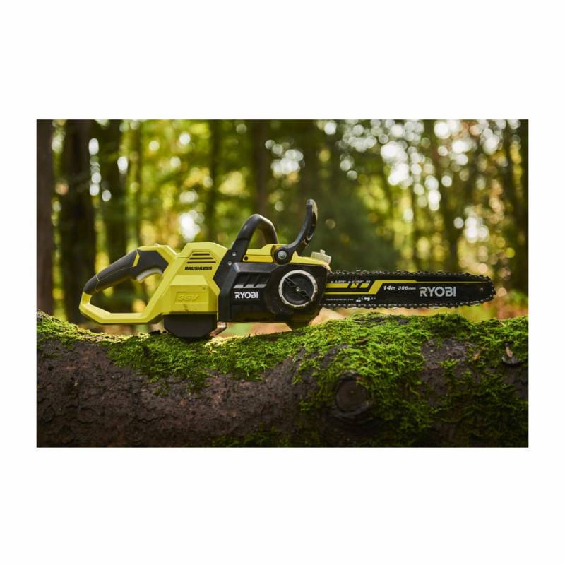 Ryobi - Pack RYOBI Tronçonneuse 36V LithiumPlus Brushless - 2 Batteries 4.0Ah - 5.0Ah - 1 Chargeur - Image 5