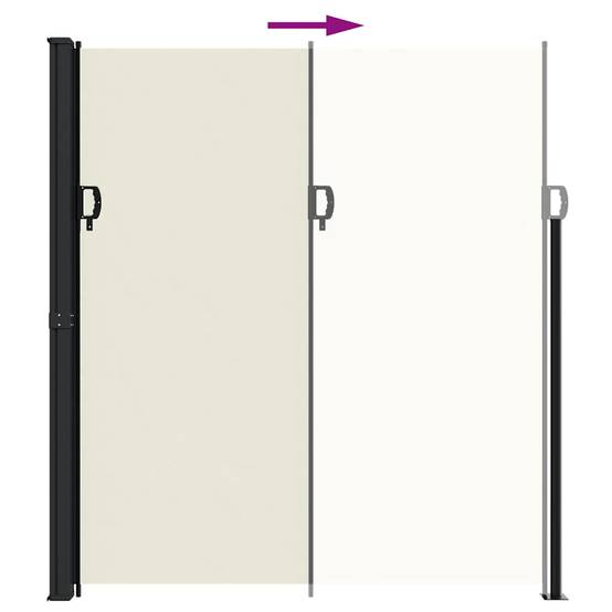 Auvent latéral rétractable polyester crème 500 x 220 cm - PANGIVO - Image 5