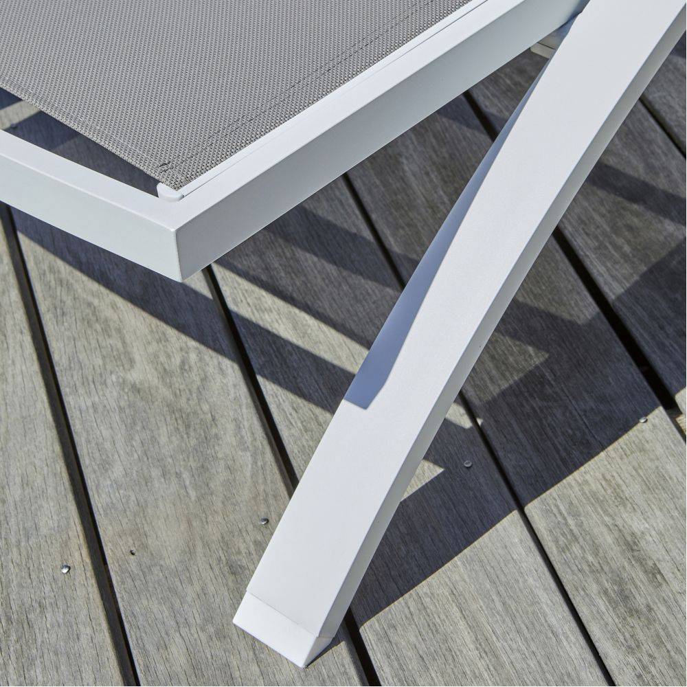 Dcb Garden - Bains de soleil en aluminium Barcelona (Lot de 2) Blanc - Image 3