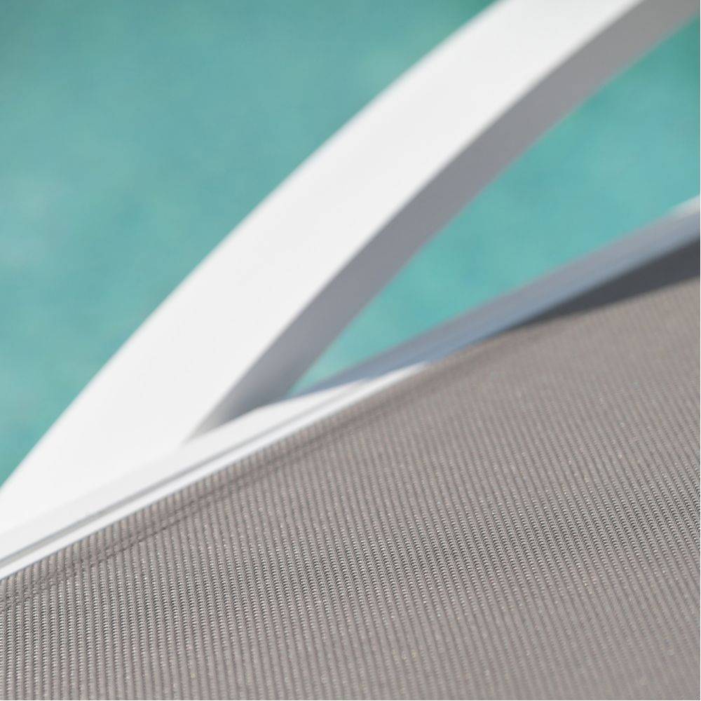 Dcb Garden - Bains de soleil en aluminium Barcelona (Lot de 2) Blanc - Image 4