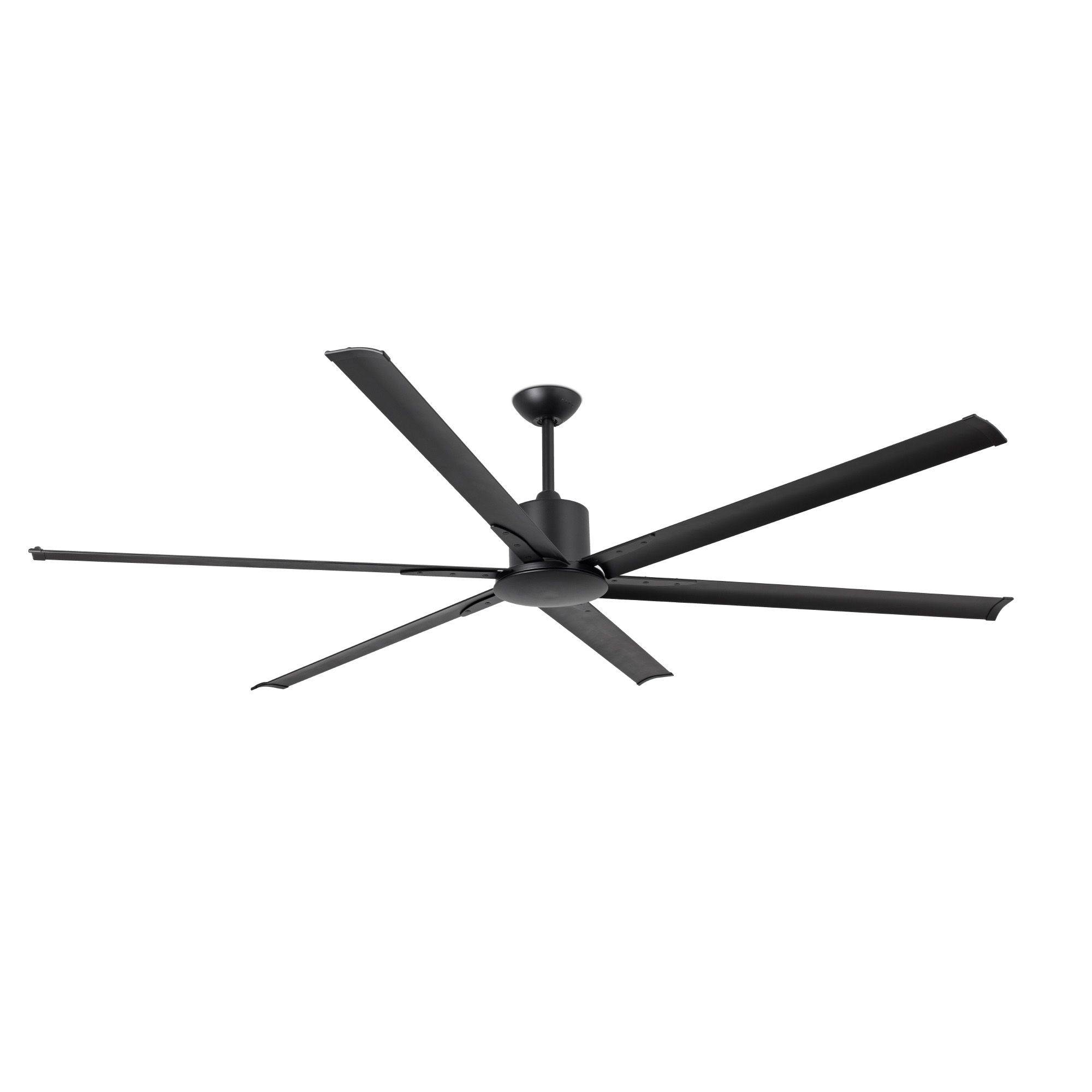 Ventilateur plafond Ø2130 mm noir mat acier 6 pales design moderne - Image 2