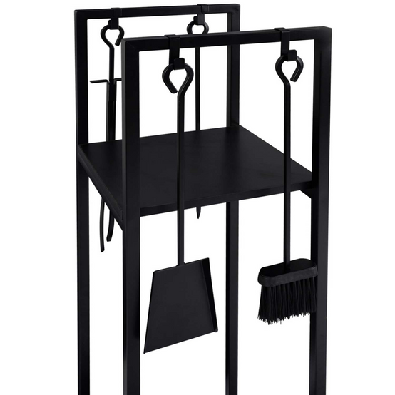 Range bûches vertical avec accessoires 2 étagères H.112 CM pour cheminée - Image 6