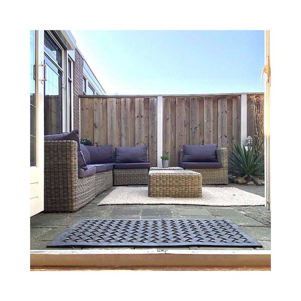 Esschert Design - Paillasson en caoutchouc tressé 122 x 61 cm Best For Boots - Imagen 2