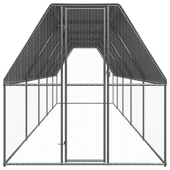 Enclos poulailler extérieur 2x10x2 m acier galvanisé avec bâche de toit – ComfortXL Outdoor Living - Image 2