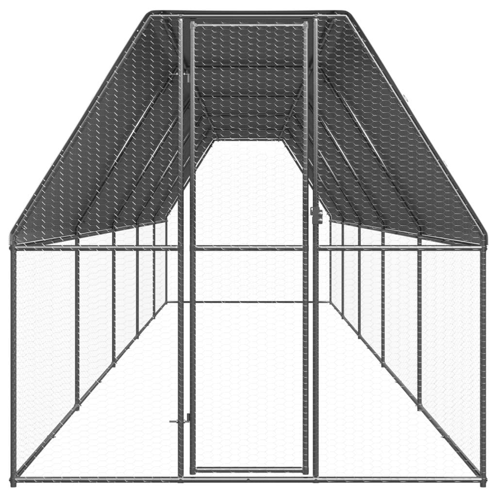 Enclos poulailler extérieur 2x10x2 m acier galvanisé avec bâche de toit – ComfortXL Outdoor Living - Image 2