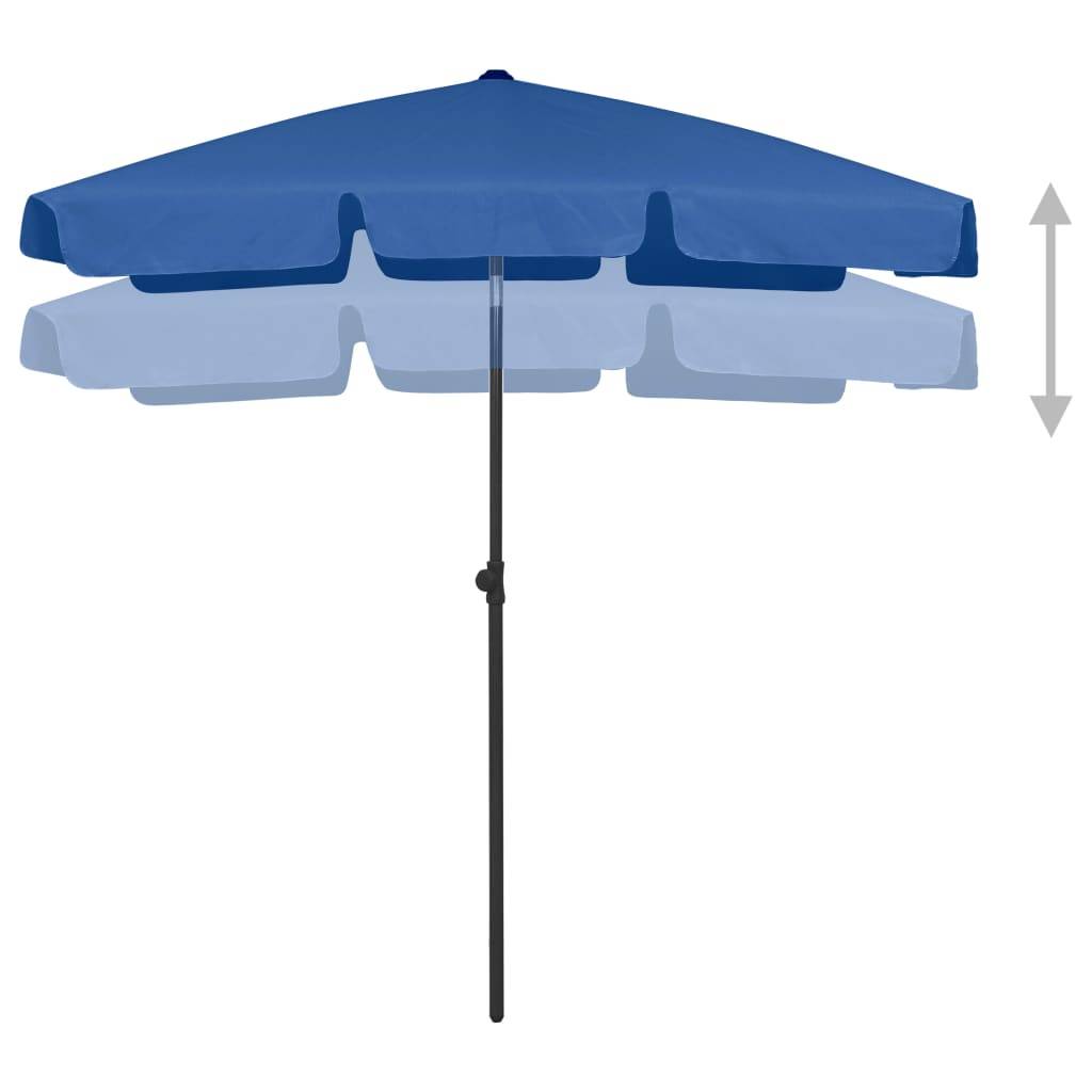 Helloshop26 - Parasol de plage 180 x 120 cm bleu azuré - Imagen 3
