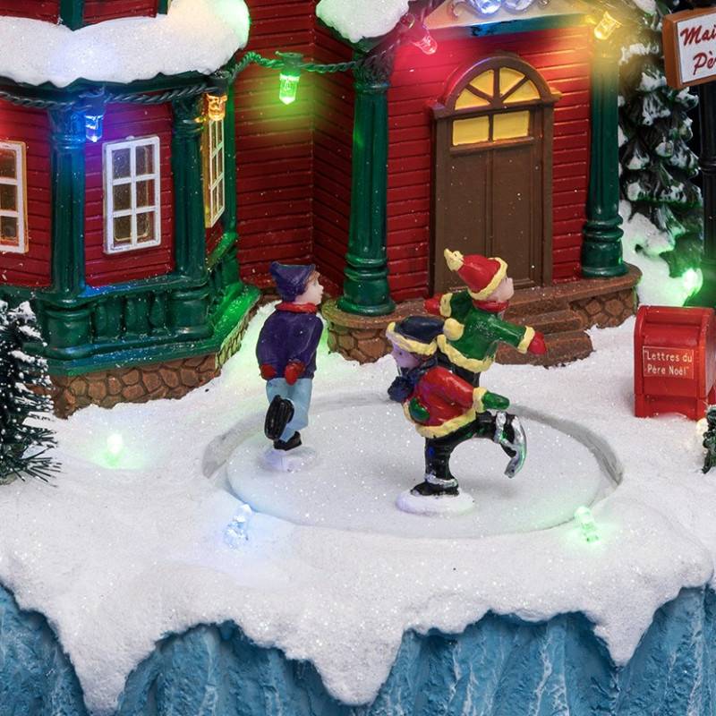 Feeric Christmas - Village lumineux maison du Père Noël 22 LED H.34,5cm musical - Feeric Lights & Christmas - Imagen 5