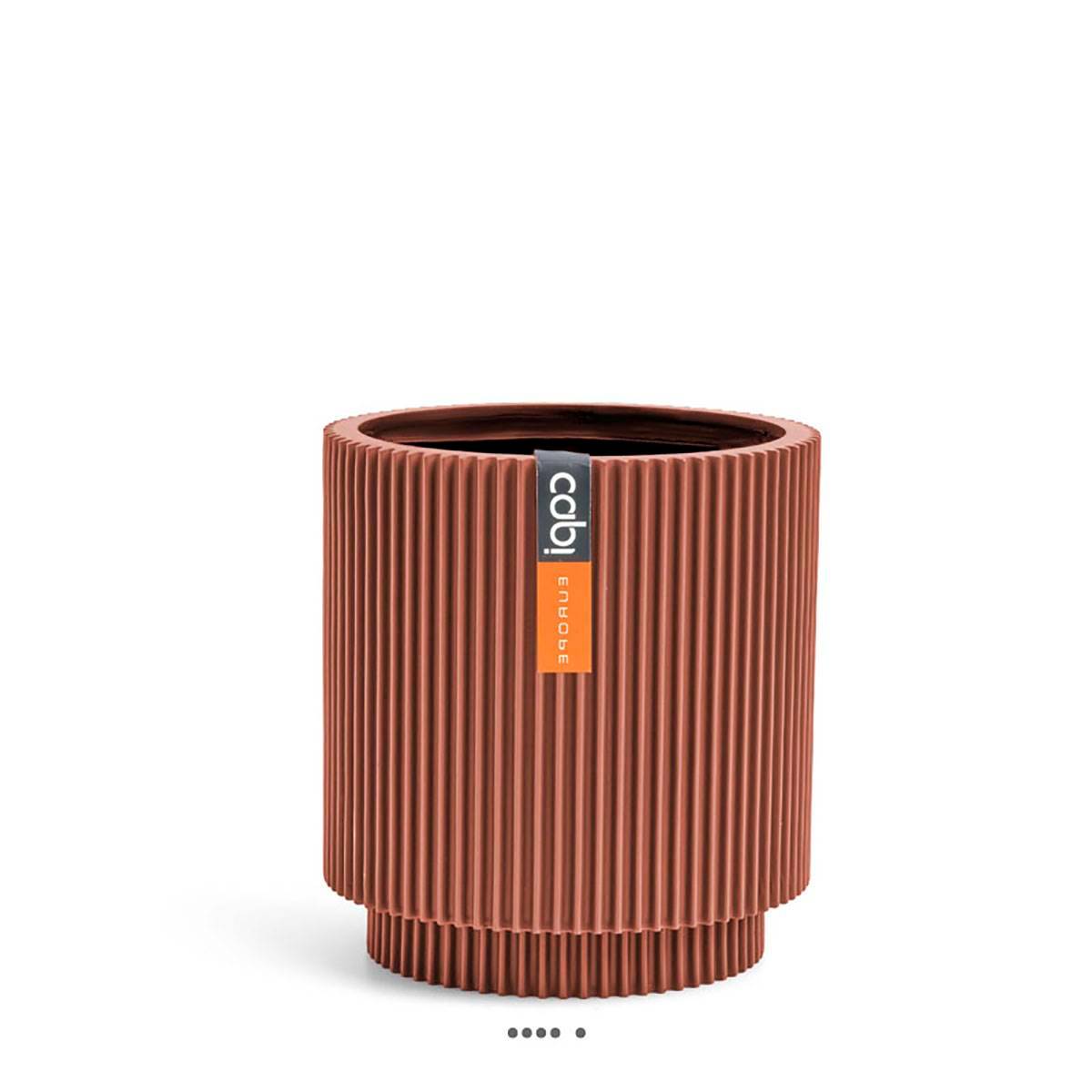 Artificielles - Vase cylindre Groove plastique H 21 x D 19 cm Rouge - dimhaut: H 21 cm - couleur: Rouge - Imagen 1