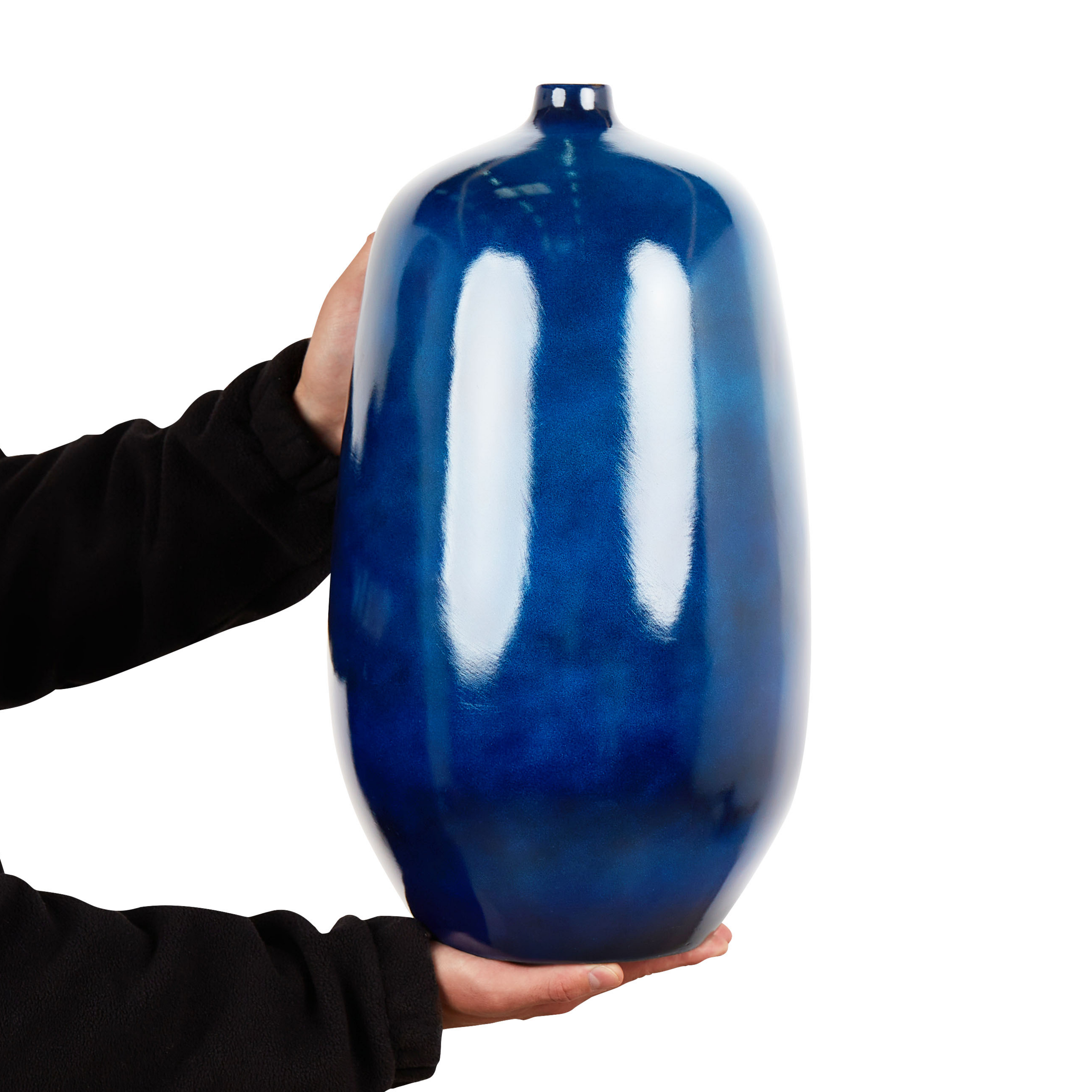 Beliani - Vase à fleurs Terre cuite Bleu foncé VITORIA - 27x27x45- Beliani - Image 4