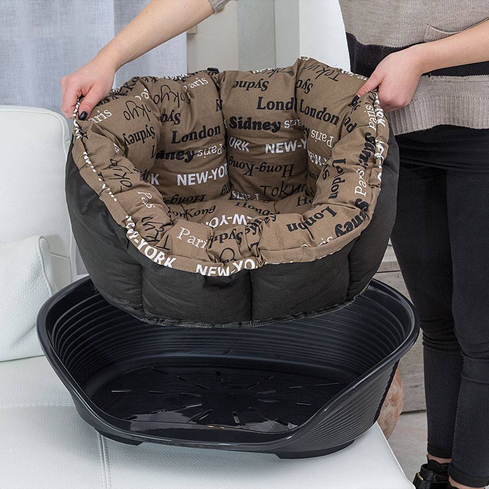 Ferplast - Ferplast Panier Chien avec Coussin SOFA' 10 en Coton Lavable, Lit pour Chien en Plastique Rembourré, Corbeille en Plastique et Coussin pour Chien, - Imagen 5