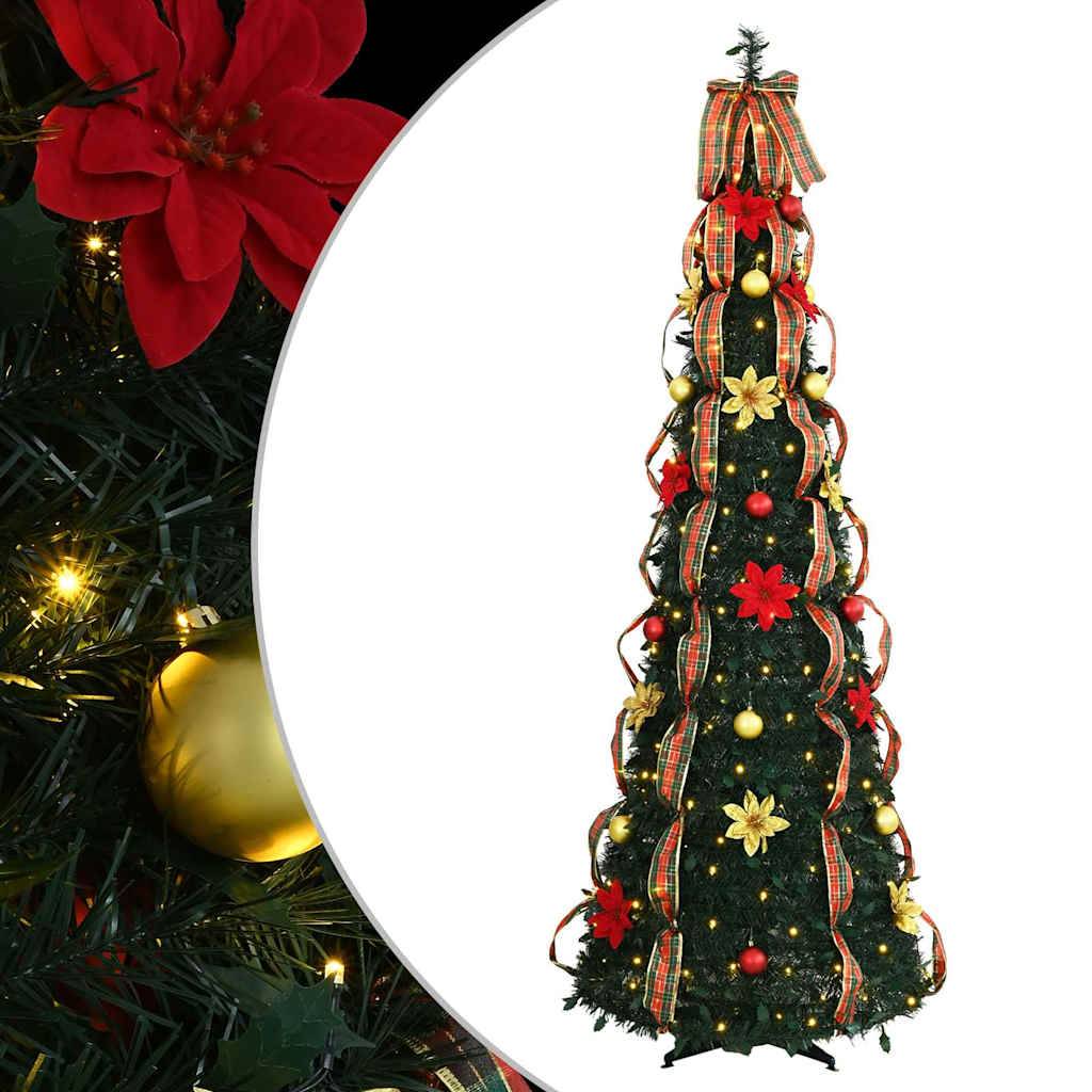 ComfortXL - Sapin de Noël Artificiel Pliable PVC avec 150 LED pour Fêtes Intérieur Vert 180 cm – ComfortXL Outdoor Living - Image 2