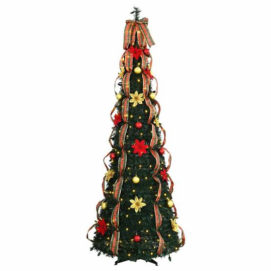 ComfortXL - Sapin de Noël Artificiel Pliable PVC avec 150 LED pour Fêtes Intérieur Vert 180 cm – ComfortXL Outdoor Living - Image 3