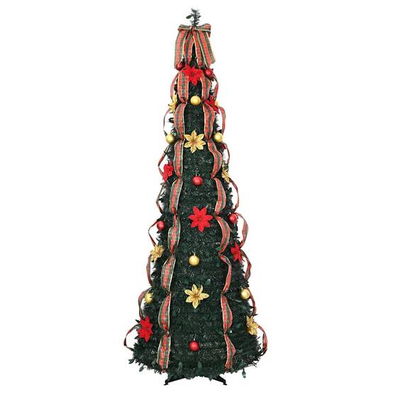 ComfortXL - Sapin de Noël Artificiel Pliable PVC avec 150 LED pour Fêtes Intérieur Vert 180 cm – ComfortXL Outdoor Living - Image 4