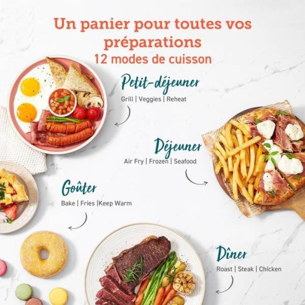 Friteuse Electrique  sans huile COSORI - Dual Blaze Chef Edition - Capacité 6,4L - 12 programmes - 5 brochettes et 1 grille - 1700W - Noir - Image 5