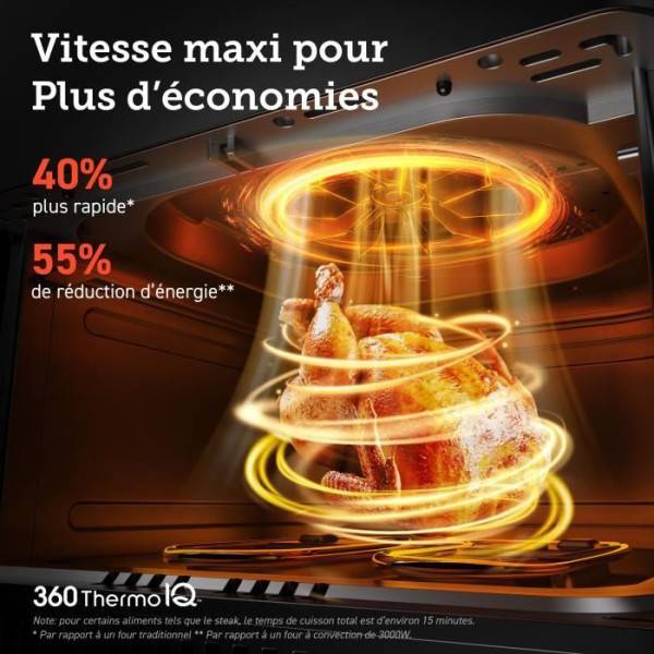 Friteuse Electrique  sans huile COSORI - Dual Blaze Chef Edition - Capacité 6,4L - 12 programmes - 5 brochettes et 1 grille - 1700W - Noir - Image 3