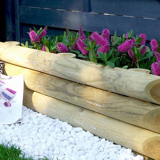 ART-GARDEN - Bordure de jardin en bois à planter - retenue de terre - 110 x 30 cm - Image 2