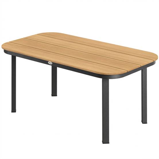 Table de jardin WPC et métal naturel 155 x 88 x 72 cm - PANGIVO - Image 2