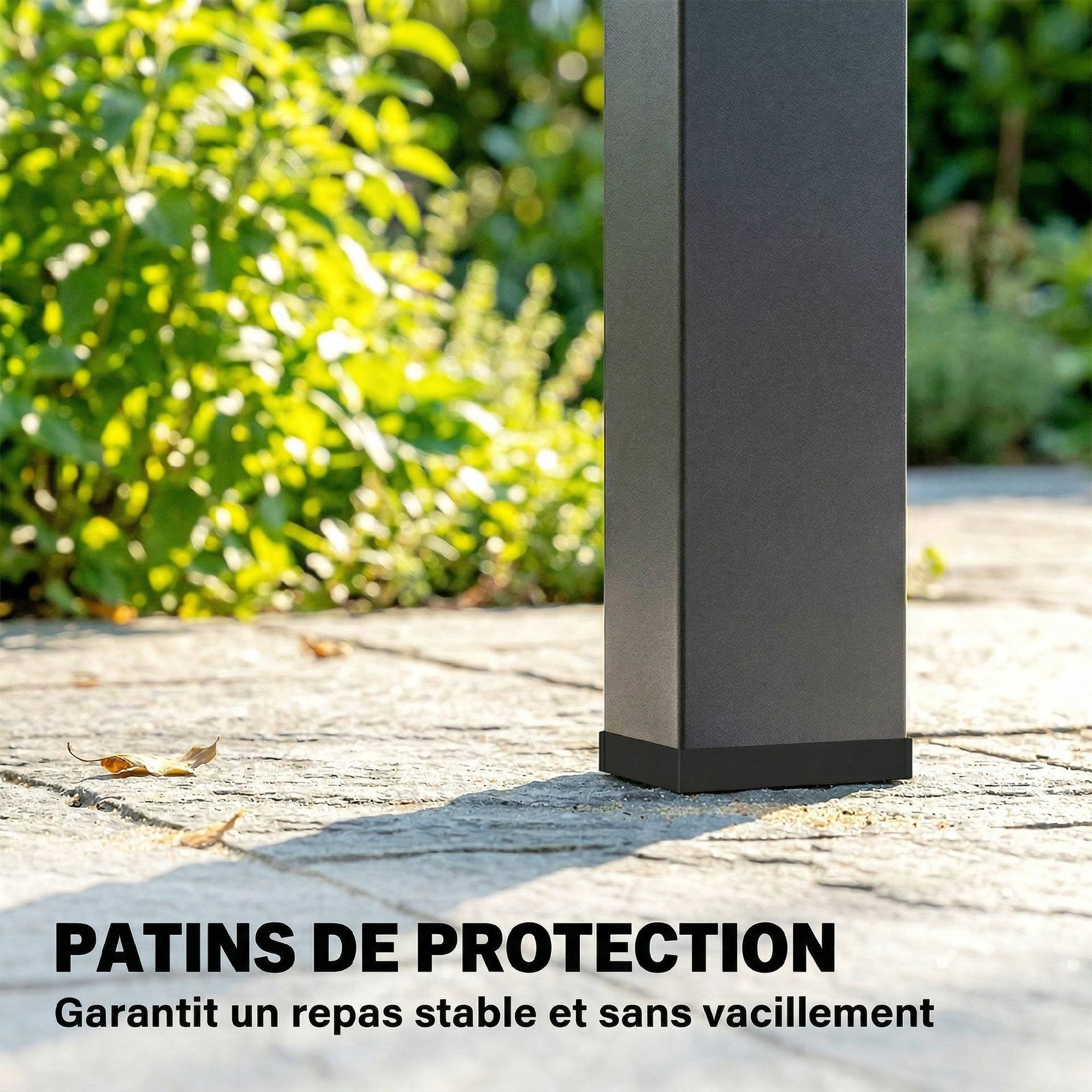 Table de jardin WPC et métal naturel 155 x 88 x 72 cm - PANGIVO - Image 9