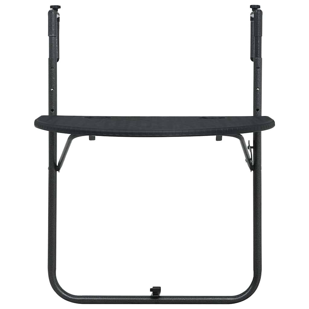 Vidaxl - Table de balcon Noir 60x64x83,5 cm Plastique Aspect de rotin vidaXL 47894 - Imagen 2
