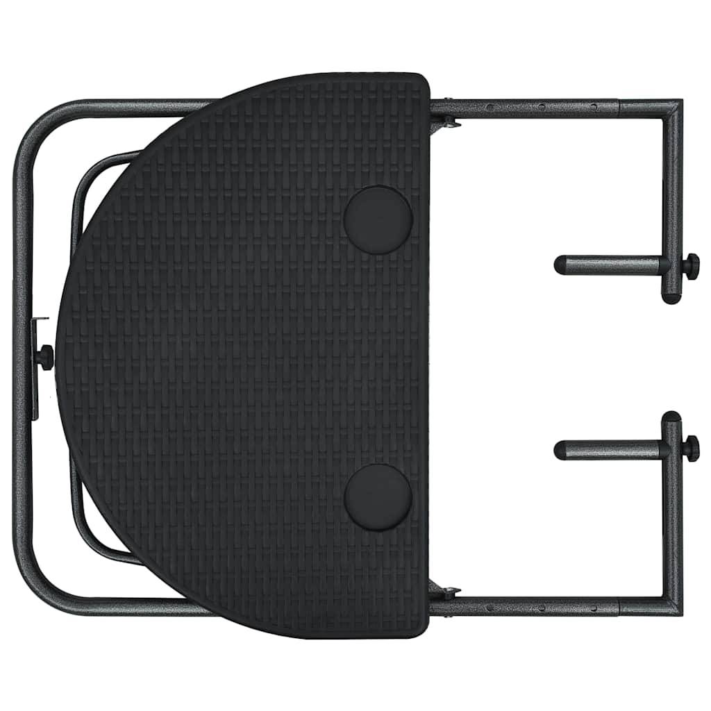 Vidaxl - Table de balcon Noir 60x64x83,5 cm Plastique Aspect de rotin vidaXL 47894 - Imagen 7