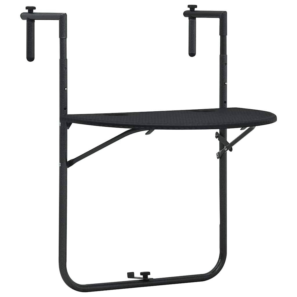 Vidaxl - Table de balcon Noir 60x64x83,5 cm Plastique Aspect de rotin vidaXL 47894 - Imagen 1