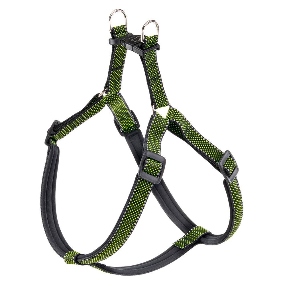 Ferplast - Harnais pour Chien Grande Taille Réfléchissant DAYTONA DELUXE EXTRA LARGE, Rembourré, Noir-Vert - Imagen 1