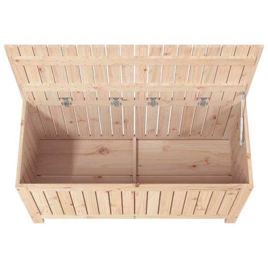 Grand Coffre de Rangement Bois de Pin Massif Non Traité avec Vérin pour Jardin Extérieur 115 cm – ComfortXL Outdoor Living - Image 8