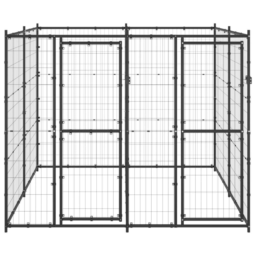 Helloshop26 - Chenil extérieur cage enclos parc animaux chien d'extérieur pour chiens acier 4,84 m² - Imagen 3