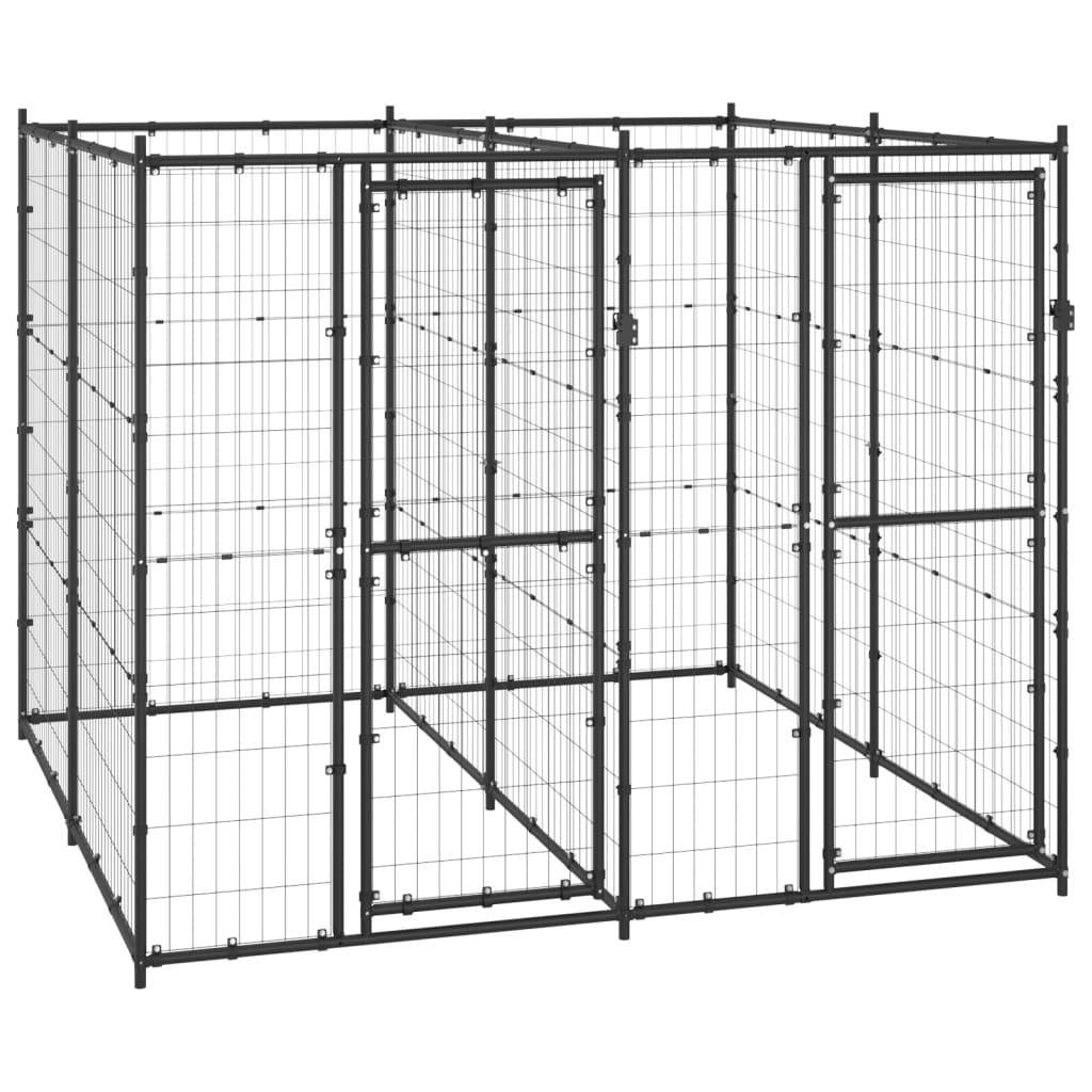 Helloshop26 - Chenil extérieur cage enclos parc animaux chien d'extérieur pour chiens acier 4,84 m² - Imagen 1