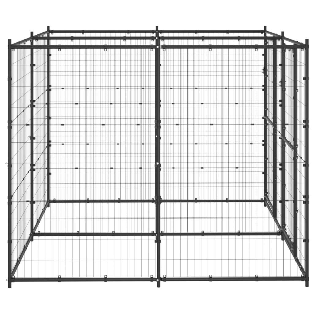 Helloshop26 - Chenil extérieur cage enclos parc animaux chien d'extérieur pour chiens acier 4,84 m² - Imagen 4
