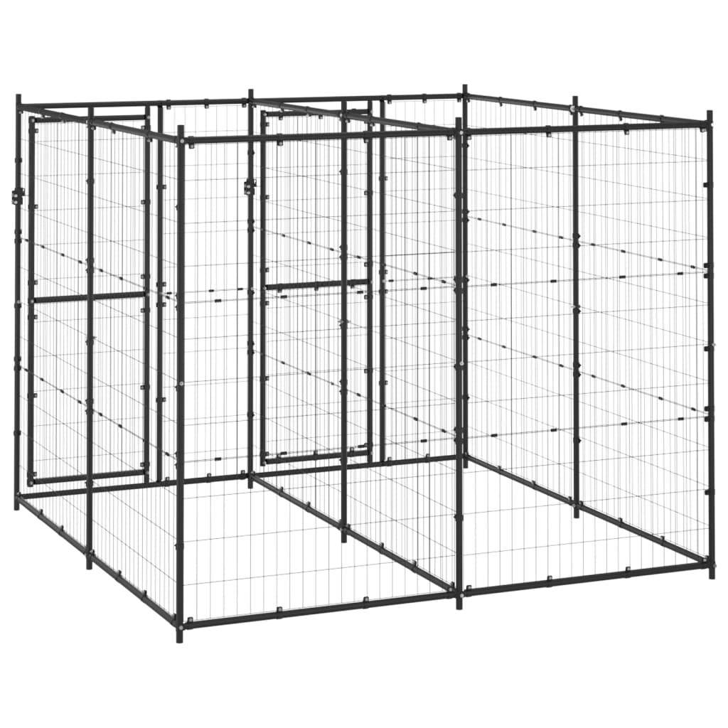 Helloshop26 - Chenil extérieur cage enclos parc animaux chien d'extérieur pour chiens acier 4,84 m² - Imagen 5