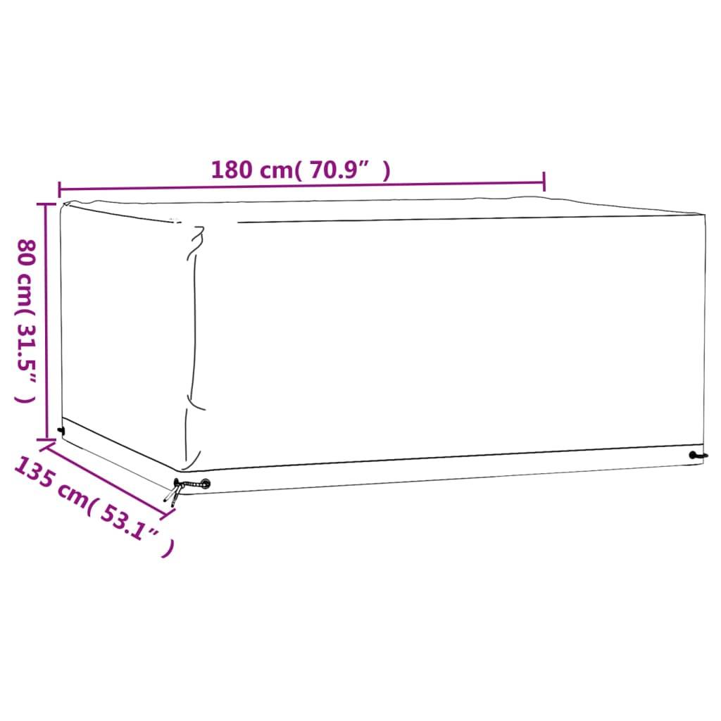 Housse de protection | Couvercle de protection | Housses salon de jardin2 pcs 8œillets 180x135x80cm rectangulaire Maison Chic - Image 10
