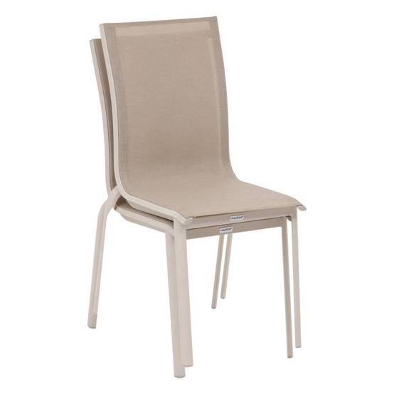 Hesperide - Chaise de jardin empilable "Axant" lin & argile en aluminium traité époxy Hespéride - Image 2