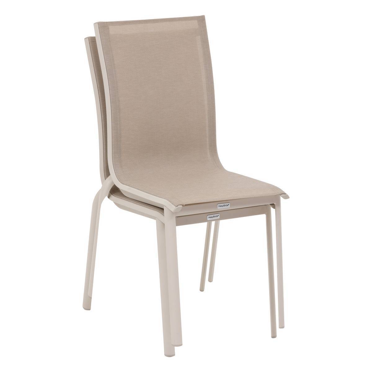 Hesperide - Chaise de jardin empilable "Axant" lin & argile en aluminium traité époxy Hespéride - Image 2